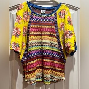 Ivy Jane Yellow Floral and Geometric Women's Blouse